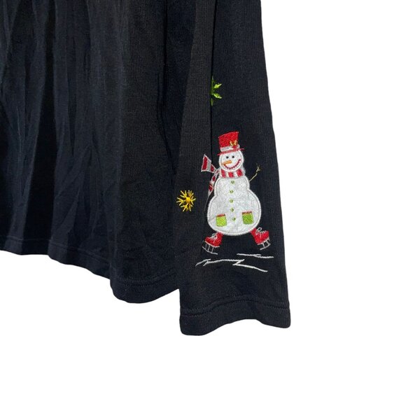 Vintage Onque Casuals Cardigan Sweater Womens M Holiday Christmas Snowman Ugly - Picture 10 of 12